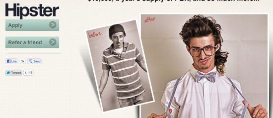 hipster Roczny zapas piwa za polecenie kolegi do pracy 